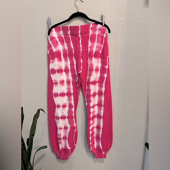 💖GENERATION LOVE ANNA TIE DYE KNIT JOGGERS IN PINK WHITE S - Picture 4 of 5